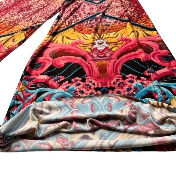 J Red Boho Hippie Aztec Wide Leg Palazzo Pants Women's Size L Tall - Picture 11 of 14